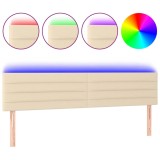 Cumpara ieftin Tablie de pat cu LED, crem, 180x5x78/88 cm, textil