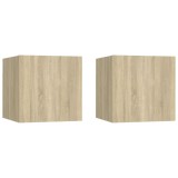 vidaXL Noptiere, 2 buc., stejar Sonoma, 30,5x30x30cm, lemn prelucrat