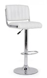 Cumpara ieftin Scaun de bar cu spatar picior crom si sezut piele ecologica alba Barclay 46 cm x 51.5 cm x 88.5/109.5 h x 63/84 h1