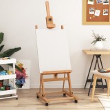 Șevalet Pictura Lemn Masiv Fag vidaXL 178cm, Reglabil, Suport Panza 105cm, Mobil cu Roti, Artisti, Expozitii