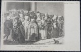 Carte postala, La Costume Poitevin, Sortie a messe a Nion 1850, perioada interbelica