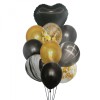 Buchet 10 baloane din latex cu confetti Black Heart, Kidmania