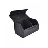 Cutie depozitare , organizator portbagaj auto piele ecologica negru cusatura neagra 55x30x30 cm