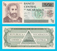 Nicaragua (p#171) 1/2 Cordobas 1991 UNC &#039;Cordoba Oro&#039; serie: A62583553