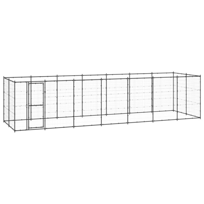 vidaXL Padoc pentru c&acirc;ini de exterior, 16,94 m&sup2;, oțel