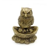 Statueta Feng Shui Bufnita Inteleapta, Pepita Aur si Monede Chineze, 9cm - Decoratiune Noroc si Prosperitate