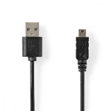 Cablu USB 2.0 A tata - Mini 5 Pini mini USB tata 2m negru Nedis