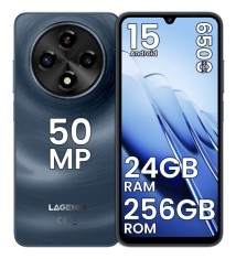 Telefon Mobil LAGENIO A12 Pro, Albastru Inchis, 4G, 6.9 HD 120Hz, 24GB RAM (8GB + 16GB Extensibili), 256GB ROM, 50MP, Android 15, Unisoc T7250, OTG, J