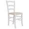 Scaun Paesana - cadru alb - imitatie piele - diverse culori - Cognac 8070