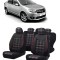 Set huse scaune Dacia Logan 2012-2020 Piele + Textil (Compatibile cu sistem AIRBAG)