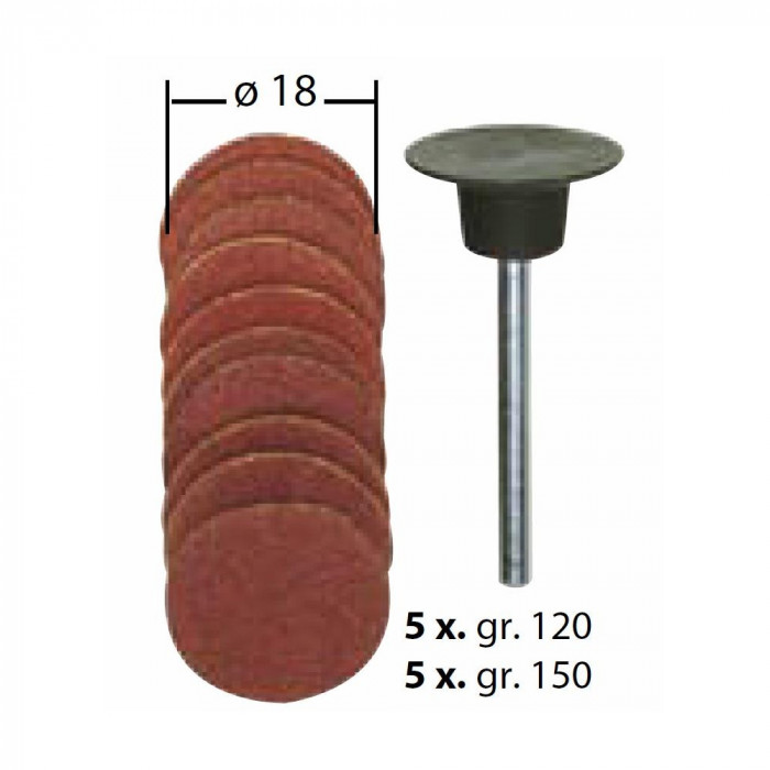 Set suport si discuri din corindon, 18mm, GR120 si GR150, Proxxon 28982