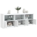 vidaXL Servantă cu lumini LED, alb, 181,5x37x67 cm