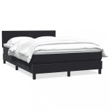 Cumpara ieftin Pat box spring cu saltea, negru, 140x210 cm, catifea