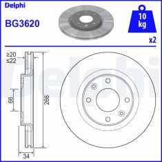 DELPHI BG3620 Disc frana foto