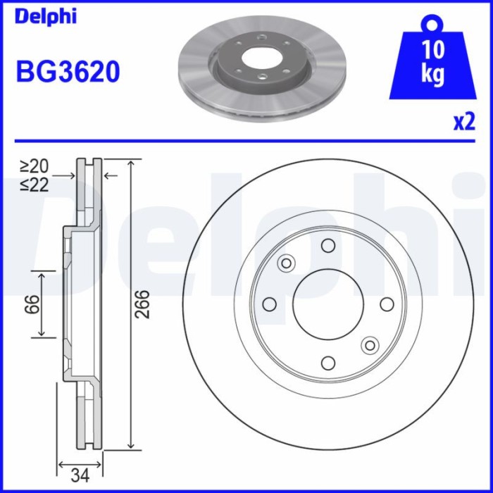 DELPHI BG3620 Disc frana