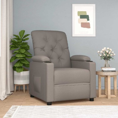 Gossi fotoliu rabatabil, gri taupe, material textil foto
