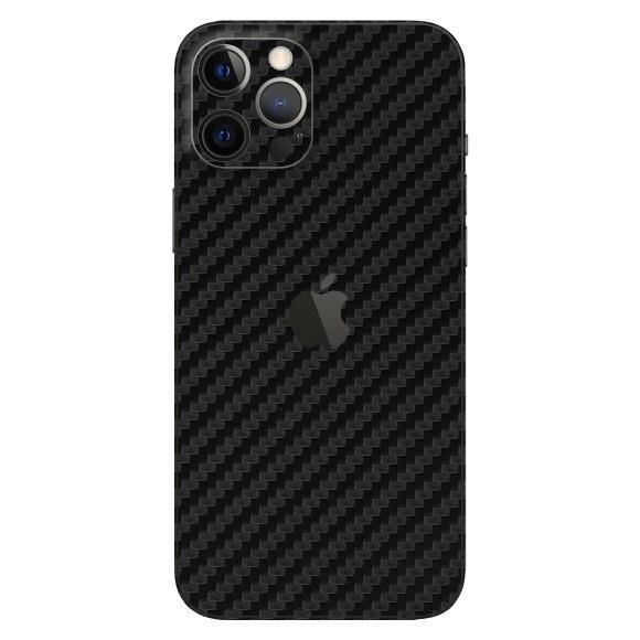 Set Folii Skin Acoperire 360 Compatibile cu Apple iPhone 12 Pro - ApcGsm Wraps Carbon Black