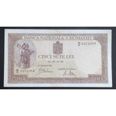 Rom&acirc;nia, 500 Lei 1941, Filigran Vertical.