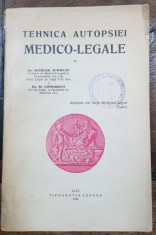 TEHNICA AUTOPSIEI MEDICO-LEGALE DE DR. NICOLAE MINOVICI SI DR. M. KERNBACH - CLUJ, 1926 foto