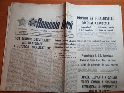 romania libera 23 noiembrie 1977-art.jud. covasna,patrimoniu forestier jud.neamt foto