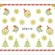 Sticker Nail Art Lila Rossa pentru Craciun, Revelion si Iarna XF6115