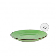 Set 6 farfurii pentru desert Gala Green, Heinner, Ø19 cm, ceramica, verde