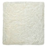 Fată de Pernă Decorativă, Imitatie Blană, Model Flori, Alb, 40x40cm, Oem