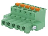 Regletă de conexiuni deconectabilă 5mm 5 piste 90&deg;