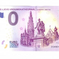 Bancnota souvenir Belgia 0 euro Onze-Lieve-Vrouwekathedral Antwerpen 2018-1, UNC