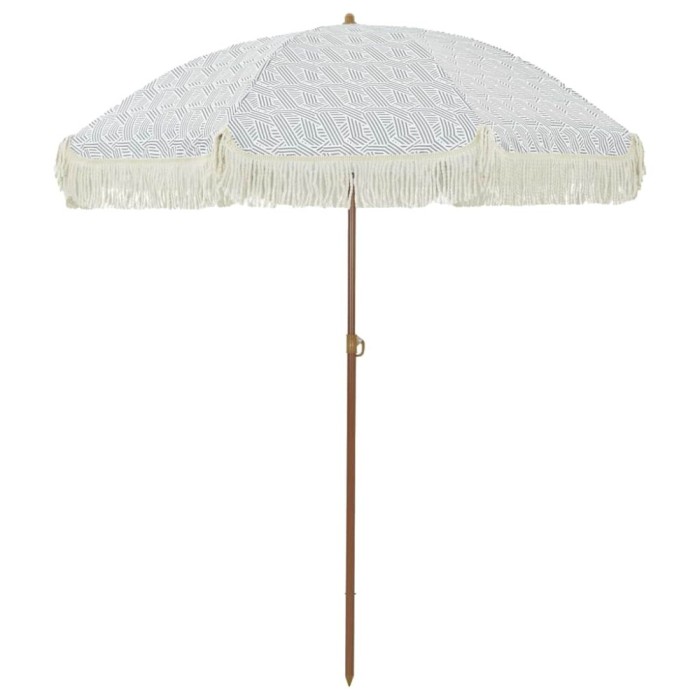 Umbrelă de soare Gri și alb &Oslash; 160 x 195 cm Oțel