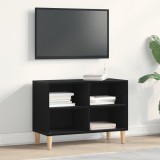 VidaXL Cabinet TV din stejar negru - 69.5x30x50 cm, Fabricat din lemn prelucrat