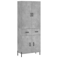 Dulap inalt, gri beton, 69,5x34x180, lemn compozit