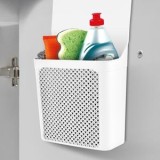 Coș organizator din plastic alb cu suspendare pe dulap, 23,5x9x34 cm, CMCLASS