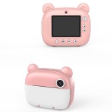 Aparat foto cu imprimanta incorporata, pentru copii, cu difuzor incorporat, baterie reincarcabila, ecran 2.4 inch, roz
