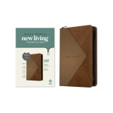 NLT Large Print Thinline Reference Zipper Bible, Filament Enabled Edition (Leatherlike, Messenger Stone &amp; Camel )