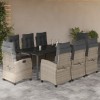 VidaXL Set mobilier grădină cu perne, 9 piese, gri deschis, poliratan 3212861