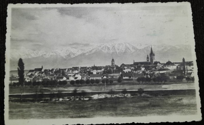Carte postala, Sibiu vedere generala 1943