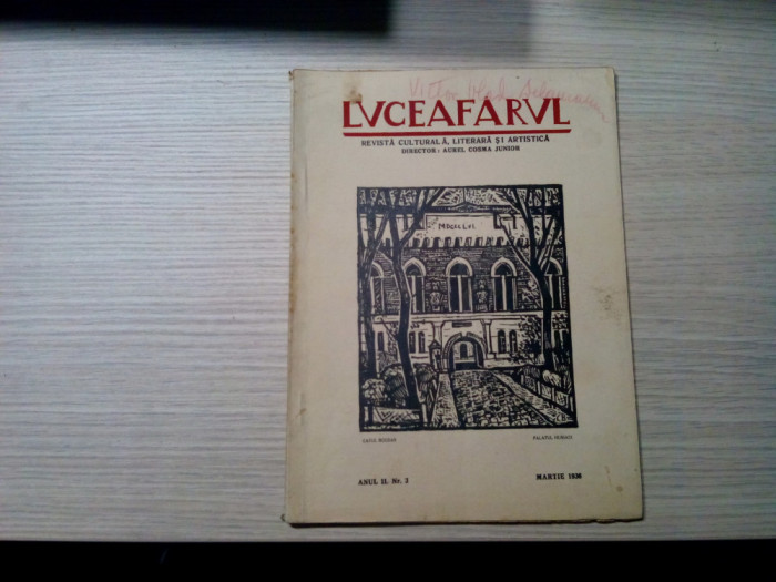 LUCEAFARUL Revista Culturala, Literara si Atistica - II Nr.3/1936 - CATUL BOGDAN