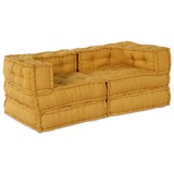 vidaXL Canapea modulară Manual 2 pcs Galben 70 x 70 x 56 cm țesătură 3315081