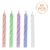 Set Lum&acirc;nări Spiralate Zi de Naștere, Multicolor, 6 cm, 10 Bucăți, Oem
