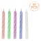 Set Lum&acirc;nări Spiralate Zi de Naștere, Multicolor, 6 cm, 10 Bucăți