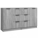 Servante, 2 buc., sonoma gri, 60x30x70 cm, lemn prelucrat