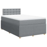 Cumpara ieftin Pat continental cu saltea, gri deschis, 120x200 cm, textil