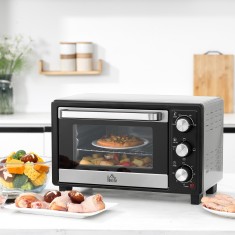 HOMCOM Cuptor Electric 16L Temperatura Reglabila Timer 3 Metode de Gatire foto