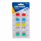 Cumpara ieftin Set 10 sigurante auto tip lama, 10A-30A, pentru autoturisme, kit sigurante electrice auto, multicolor