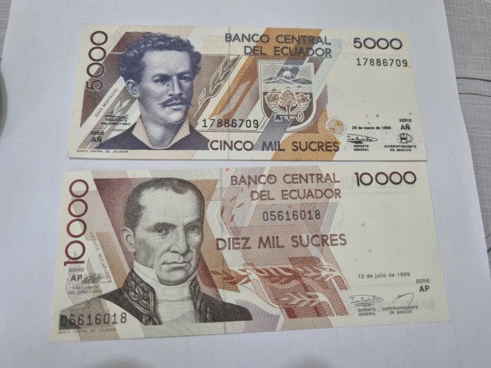 bancnote ecuador 5000+10000 s 1999 (an+ap)