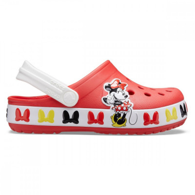 Saboți Crocs Fun Lab Disney Minnie Mouse Band Clog Rosu - Flame foto