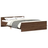 Cumpara ieftin Cadru de pat cu tablie la cap/picioare, stejar maro, 150x200 cm