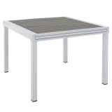 Cumpara ieftin Masa extensibila de gradina otel alb gri Dorio 100/200x100x75 cm