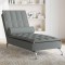 vidaXL Șezlong de masaj cu sprijin, gri &icirc;nchis, material textil 379444